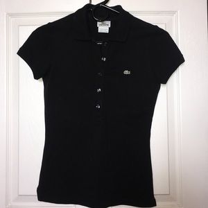 Lacoste black slim polo